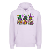Lilac mardi gras gnomes Premium Hoodie - OliviaCreatesArt