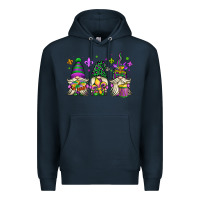 Navy mardi gras gnomes Premium Hoodie - OliviaCreatesArt