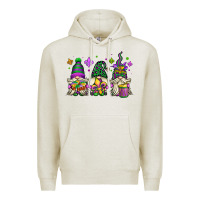 Oatmeal Heather mardi gras gnomes Premium Hoodie - OliviaCreatesArt