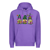 Purple mardi gras gnomes Premium Hoodie - OliviaCreatesArt