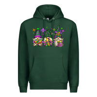 Sports Green mardi gras gnomes Premium Hoodie - OliviaCreatesArt