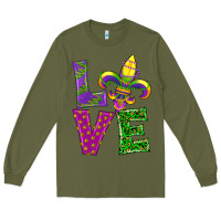Army Green mardi gras love Long Sleeve Tee - RanaPortraitStore