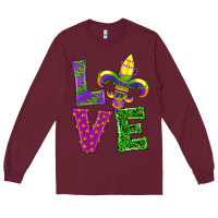 Burgundy mardi gras love Long Sleeve Tee - RanaPortraitStore