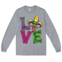 Heather Grey mardi gras love Long Sleeve Tee - RanaPortraitStore