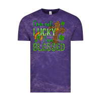 Cloud Purple I Am Not Lucky I Am Blessed St. Patricks Vintage Tee - BundleAndBundleShop