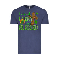 Vintage Denim I Am Not Lucky I Am Blessed St. Patricks Vintage Tee - BundleAndBundleShop