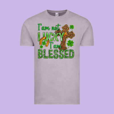 I Am Not Lucky I Am Blessed St. Patricks Vintage Tee Designed By Bundleandbundleshop