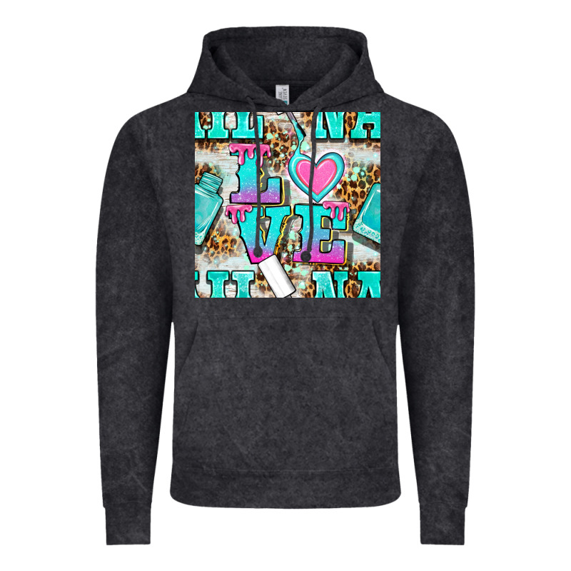 Love Nail And Polish With Leopard Seamless Pattern Bbs Vintage Hoodie by BundleAndBundleShop | Teevron
