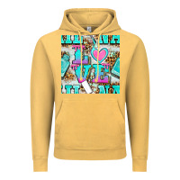 Vintage Mustard love nail and polish with leopard seamless pattern bbs Vintage Hoodie - BundleAndBundleShop