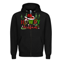 Black howdy christmas cowboy hat Zipper Hoodie - CowGirlArtShop