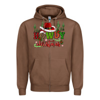 Chestnut howdy christmas cowboy hat Zipper Hoodie - CowGirlArtShop