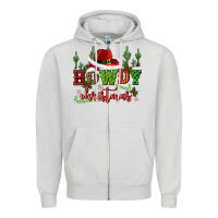 Dove Grey howdy christmas cowboy hat Zipper Hoodie - CowGirlArtShop