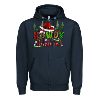Navy howdy christmas cowboy hat Zipper Hoodie - CowGirlArtShop