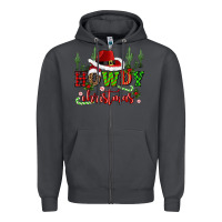 Smoke howdy christmas cowboy hat Zipper Hoodie - CowGirlArtShop