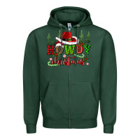 Sports Green howdy christmas cowboy hat Zipper Hoodie - CowGirlArtShop