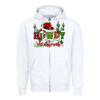 White howdy christmas cowboy hat Zipper Hoodie - CowGirlArtShop