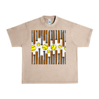French Oak softball bat seamless pattern Urban Heavy Tee - BundleAndBundleShop