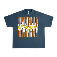 Midnight Navy softball bat seamless pattern Urban Heavy Tee - BundleAndBundleShop