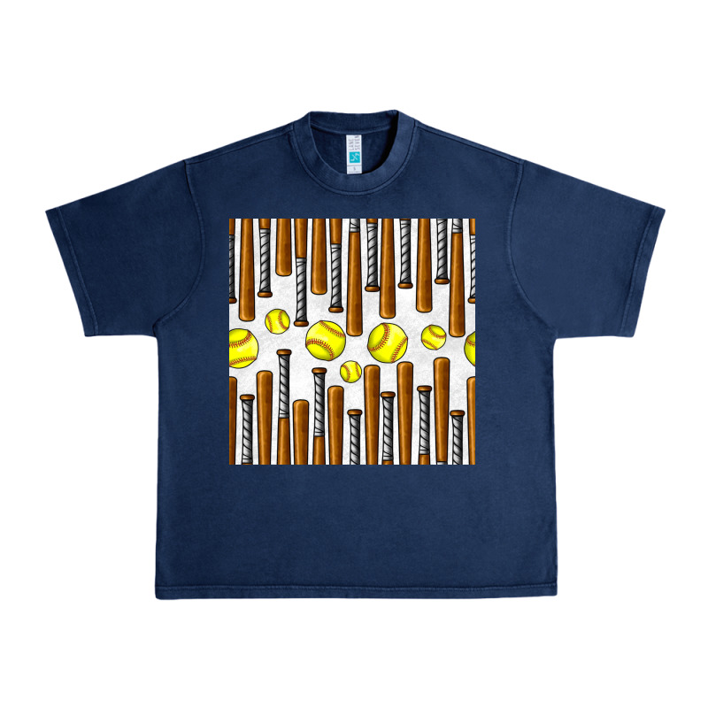 Softball Bat Seamless Pattern Urban Heavy Tee by BundleAndBundleShop | Teevron