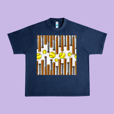 Softball Bat Seamless Pattern Urban Heavy Tee Designed By Bundleandbundleshop