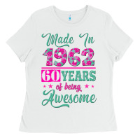 White made in 1962, 60 years of being awesome Ladies Tee - Jasminsmagicworld