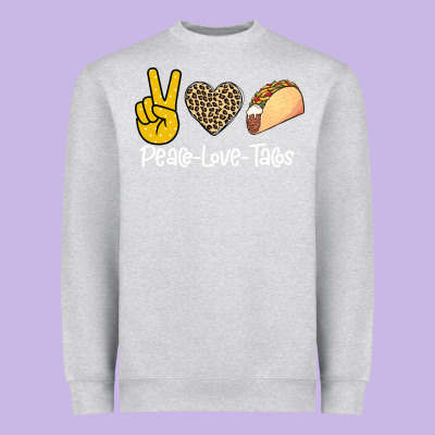 Peace Love Tacos Heavyweight Sweatshirt Designed By Bettercallsaul