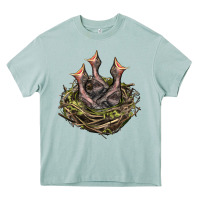 Arona Bird Nest With Baby Birds Heavy Core Tee - LillyAllenDesigns
