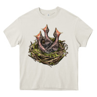 Bird Nest With Baby Birds Heavy Core Tee | Teevron