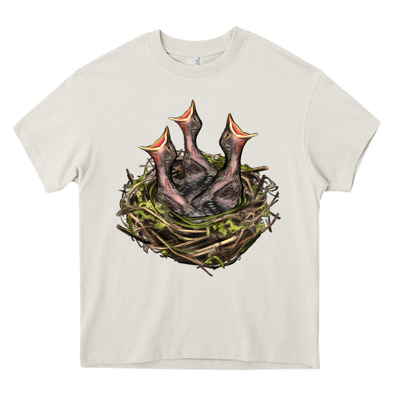 Bird Nest With Baby Birds Heavy Core Tee by LillyAllenDesigns | Teevron