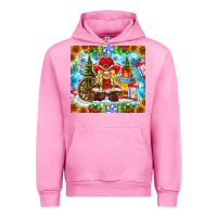 Fuchsia Pink Christmas cowboy gnome Urban Hoodie - CowhideDigitalArt