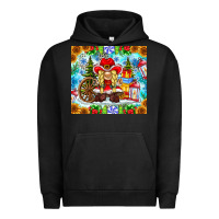 Pigment Black Christmas cowboy gnome Urban Hoodie - CowhideDigitalArt
