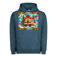 Pigment Midnight Navy Christmas cowboy gnome Urban Hoodie - CowhideDigitalArt