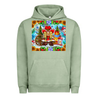 Pigment Oil Green Christmas cowboy gnome Urban Hoodie - CowhideDigitalArt
