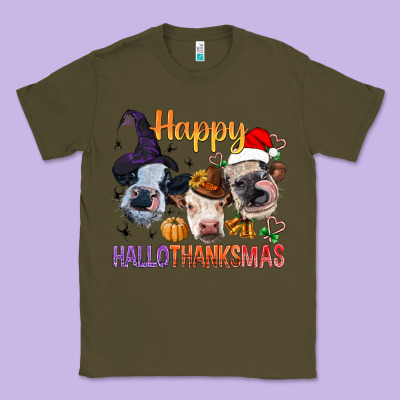 Happy Hallothanksmas Cows Classic Tee Designed By Bundleandbundleshop