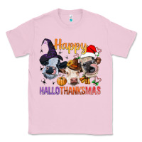 Bubblegum Pink Happy Hallothanksmas Cows Classic Tee - BundleAndBundleShop