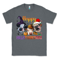Charcoal Heather Happy Hallothanksmas Cows Classic Tee - BundleAndBundleShop