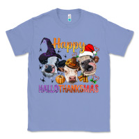 Colony Blue Happy Hallothanksmas Cows Classic Tee - BundleAndBundleShop