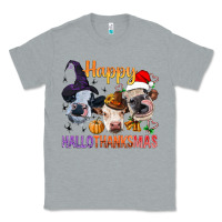 Heather Grey Happy Hallothanksmas Cows Classic Tee - BundleAndBundleShop