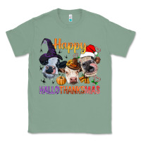 Sage Happy Hallothanksmas Cows Classic Tee - BundleAndBundleShop