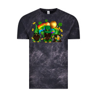 Cloud Black St. Patrick's afro gnomies with rainbow Vintage Tee - BundleAndBundleShop