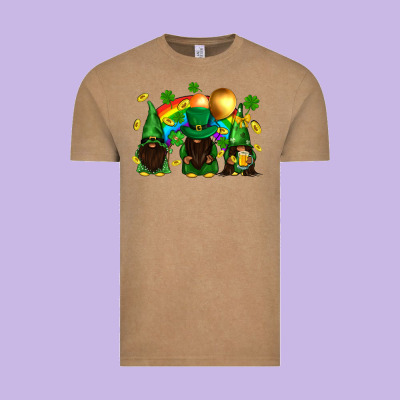 St. Patrick's Afro Gnomies With Rainbow Vintage Tee Designed By Bundleandbundleshop