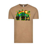 Vintage Coffee St. Patrick's afro gnomies with rainbow Vintage Tee - BundleAndBundleShop