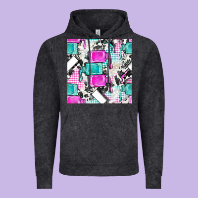 Nail Polish With Cowhide And Plaid Seamless Pattern Bbs Vintage Hoodie Designed By Bundleandbundleshop