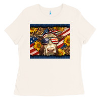 Bone Western 4th Of July Cow Ladies Tee - LillyAllenDesigns