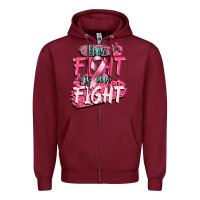 Burgundy her fight is our fight Zipper Hoodie - CowGirlArtShop