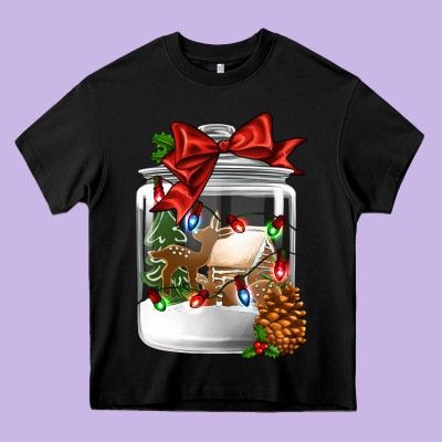 Christmas Cookie Jar Heavy Core Tee Designed By Jasminsmagicworld