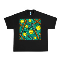Black softball bat with leopard and glitter seamless pattern Urban Heavy Tee - BundleAndBundleShop