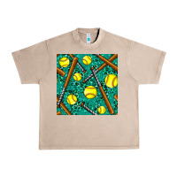 Softball Bat With Leopard And Glitter Seamless Pattern Urban Heavy Tee | Teevron