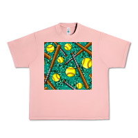 Salmon softball bat with leopard and glitter seamless pattern Urban Heavy Tee - BundleAndBundleShop