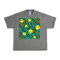 Tornado softball bat with leopard and glitter seamless pattern Urban Heavy Tee - BundleAndBundleShop